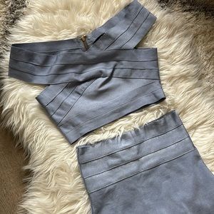 Lulu’s Blue bandage midi set women small